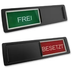 CombiCraft Schiebeschild "Frei-Besetzt" in einem schwarzen Kunststoffschiebeprofil ca. 178x50mm