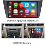 GABITECH 9'' Android 13 Autoradio GPS Navi für BMW 3er E90 E92 E93 2005-2012 Autoradio (Drahtlos Apple Carplay und Android Auto, 128GB ROM 8GB RAM) schwarz