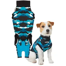 Suitical Recovery Suit Hund, XXS, Blau Camouflage