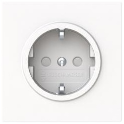 Busch-Jaeger  SCHUKO® Steckdosen-Einsatz Safety+, Busch-art linear (studioweiß matt)