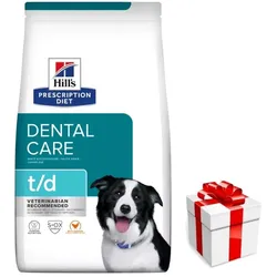 HILL'S PD Prescription Diet Canine t/d Zahnpflege 4kg + Überraschung für den Hund