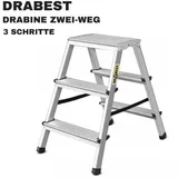 Leiter Alu beidseitig 3 Schritte Doppelleiter Trittleiter Aluleiter Stehleiter