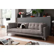 trends by hg 3-Sitzer TRENDS BY HG "Landau", grau, B:228cm H:75cm T:92cm, Sofas, in Cord-Stoff mit Metallfuß