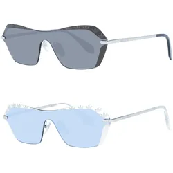 adidas Damen Sonnenbrille verspiegelte Brille Strand-Brille mit rechteckigen Gläsern randlose Brille mit Marken-Logo Filterkategorie 2 oder 3 Urlaubs-Brille EW351 Weiß oder Schwarz - 