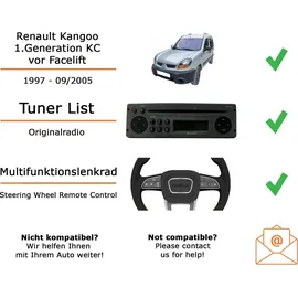 JUST SOUND best choice for caraudio Autoradio Einbaupaket Pioneer MVH-S320BT Renault Kangoo 1 Tuner List Lenkradfernbedienung | Bluetooth USB