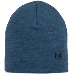 Buff Merino Midweight Beanie - melange night blue