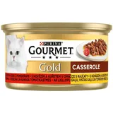Purina Gourmet Gold Katzenfutter Casserole mit Rind Hähnchen in Tomatensauce 85g