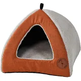 Katzenbetten für Hauskatzen, Faltbare Katzenbetthöhle, Katzenhaus mit waschbaren Kissen, Katzenbett für Kätzchen, Katzenzelt, warmes Katzenhaus Bella Lauren Design (Orange, 40 x 40 x 28 cm)