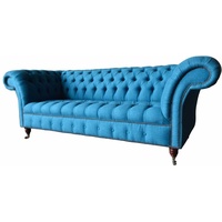 JVmoebel Chesterfield-Sofa, Sofa Chesterfield Couch Klassisch Design Wohnzimmer Sofas blau