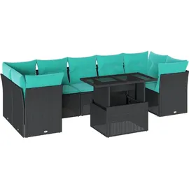 vidaXL 8-teiliges Gartensofa-Set Loungeset schwarz