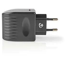 Nedis Steckdosen Adapter Euro / Typ C (CEE 7/16) - 100 - 240 V AC 50/60 Hz, 12 V DC, 6 W, Netzstromversorgung, 0.3 A, Schwarz