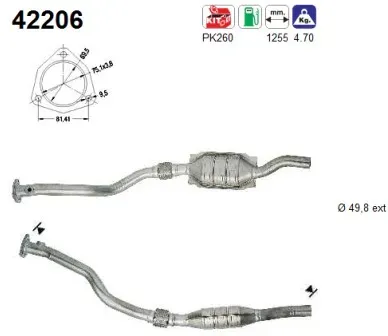 AS Katalysator 42206 für VW