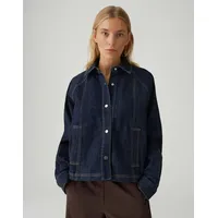 Opus Damen Jacke | JOVENA Regular ausgestellte Jeansjacke aus BCI Cotton Mix Dark Bold Blue, 38