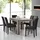[en.casa] Esstisch Eiche antik mit 6 Stühlen schwarz Kunstleder gepolstert 140x90 Essgruppe Esszimmer - Schwarz