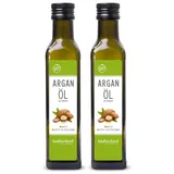 bioKontor – BIO Arganöl 500ml (2 x 250 ml) – Argan Öl aus Marokko nativ kaltgepresst – 100% rein, Rohkostqualität – Bio Arganöl für Haut, Haare und als Lebensmittel – Feuchtigkeitspflege & Haarkur