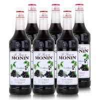 Monin Sirup Brombeere 1L - Cocktails Milchshakes Kaffeesirup (6er Pack)