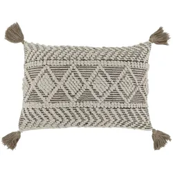 Chic Antique Aix Kissenbezug mit Quasten schmal, L60/B40 cm, Mokka