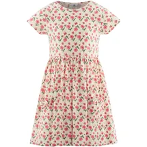 happy girls Jerseykleid HAPPY GIRLS, Mädchen, Gr. 86, N-Gr, beige, Jersey, Obermaterial: 95% Baumwolle, 5% Elasthan, bedruckt, geblümt, Basic kniebedeckend, Rundhals, Kleider Jerseykleid, mit aufgesetzten Taschen