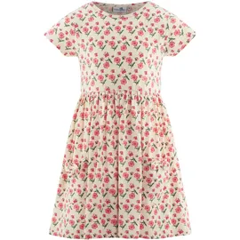 happy girls Jerseykleid HAPPY GIRLS, Mädchen, Gr. 86, N-Gr, beige, Jersey, Obermaterial: 95% Baumwolle, 5% Elasthan, bedruckt, geblümt, Basic kniebedeckend, Rundhals, Kleider Jerseykleid, mit aufgesetzten Taschen