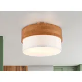 Trio Lighting Deckenleuchte Holz & Stoffschirm Ø 30cm - Hellbraun