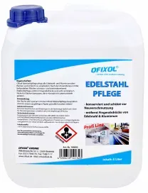 Ofixol Edelstahlpflege, pflegt alle Edelstahl- und Aluminium-Oberflächen, 5 l - Kanister