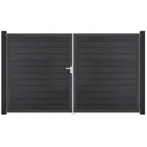 GROJA Gartentor 300 x 180 cm Anthrazitgrau/Aluminium