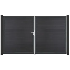 GROJA Gartentor 300 x 180 cm Anthrazitgrau/Aluminium