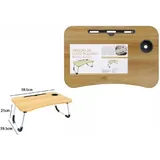 Trade Shop - Betttablett, klappbar, Schreibtisch, PC-Tisch, Schlitz, Tablet, Holz, Becher, 71367 -
