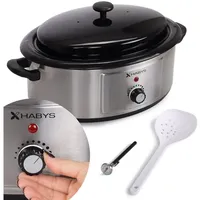 Habys Hot Stone Steinerwärmer | Wärmegerät Heizgerät Erwärmer | Fassungsvermögen 6L | Analog Anzeige Kontrolle | Aus Edelstahl | für Massage, Therapie und Kosmetik