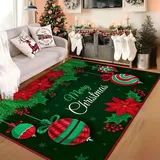 Teppich Wohnzimmer Schlafzimmer Kurzflor 140x200 cm Weihnachtsbaum Muster Teppiche Waschbar einfache Pflege Weich rutschfest Vintage Teppich Orientalischer Teppich,Esszimmer und Kinderzimmer