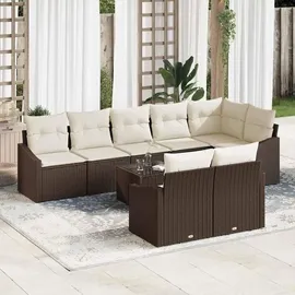 vidaXL Garten-Lounge-Set 9-tlg. braun