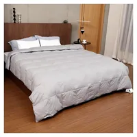 Ganzjahres-Daunendecke 200x200cm in Grau mit flauschiger Daunenfüllung aus der Hotel-Kollektion, Bezug aus 100% Baumwolle, Kingsize 1100g Füllung - Grau