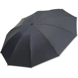 shop'n smile ideoon Faltbarer Regenschirm mit LED-Taschenlampe, Ø105 cm, schwarz: Ein perfekter Allwetter-Begleiter für Dunkelheit & Regenschauer