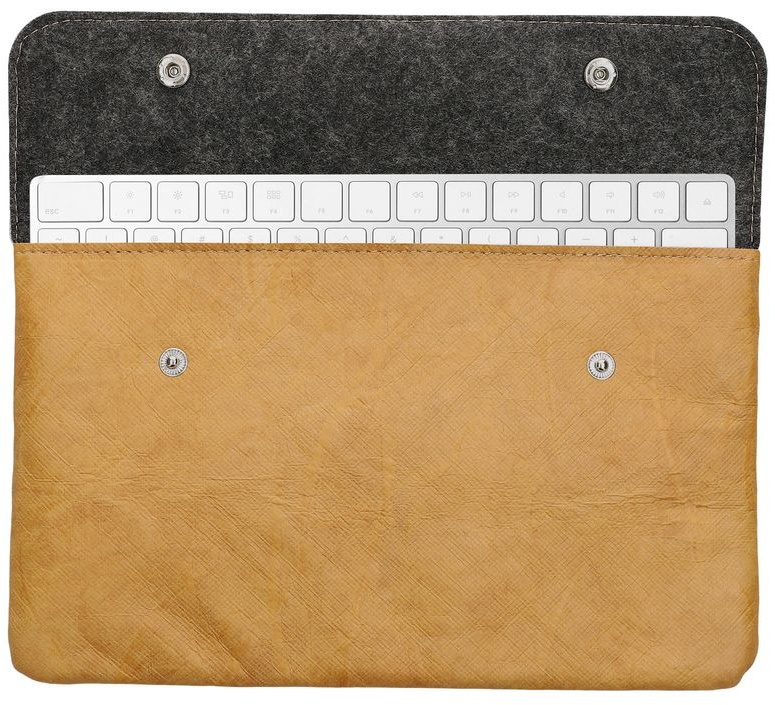 kwmobile Tastatur Tasche kompatibel mit Logitech KEYS-TO-GO - Keyboard Case Sleeve in Papier Optik - Hülle in Braun