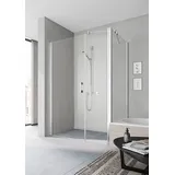 Kermi PEGA Pendeltür 1-flügelig und Festfeld PE 1OR/L 1850 BV: 950-1000 Silber Hochglanz ESG klar Clean