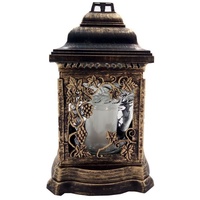 Buri Grablaterne mit Öllicht 26cm Gold Grabschmuck Grabkerze Grablicht