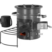Uimoso Raketenofen BBQ Holzofen mit Doppeltür Campingkocher Campinggrill
