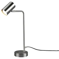 MeineWunschleuchte LED Schreibtischlampe Spot, schwenkbar Silber Nachttischlampen fürs Schlafzimmer