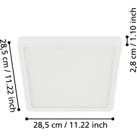 EGLO Fueva 5 IP44 28,5 x 28,5 cm warmweiß weiß