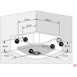 AcquaVapore Dampfdusche Whirlpool Dusche Duschkabine K70-WS-EH 150x150cm