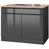 KOCHSTATION Spülenschrank »KS-Virginia«, 100 cm breit, inklusive Einbauspüle, grau