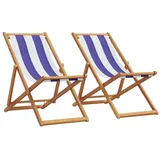 vidaXL Gartenstuhl 112 x 112 x 87 cm blau/weiß 2 St.