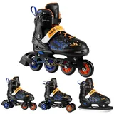 Nils Extreme NH18190A 4in1 BRAVE SKATING SKATES BLAU-ORANGE GRÖSSE L(39-43) MIT MAßEN PL. HOC