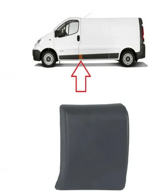 Seitenabdeckung der Verkleidung Renault Traffic, Opel Vivaro links, grau.
