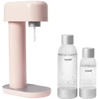 Mysoda: Ruby Set - Wassersprudler aus Aluminum mit 1L und 0.5L Quick-Lock BPA-frei Plastikflaschen und CO2-Zylinder (Rosa ohne CO2)