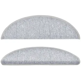 vidaXL 15 Stk. Treppenmatten Hellgrau 56 x 17 x 3 cm
