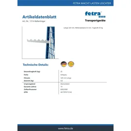 FETRA Wellenträger - Länge 320mm