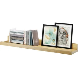 Erst-Holz Wandregal Massivholz Kiefer Fotoleiste für Bilder Bücher und Deko 90.82-13