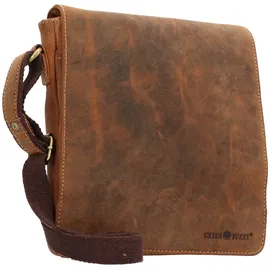 GREENBURRY Vintage Umhängetasche Leder 23 cm braun