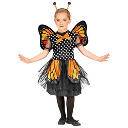 Widdmann Kostüm Kleiner Schmetterling, Bezauberndes Schmetterlingskleid mit Fühlern und Flügeln orange 104